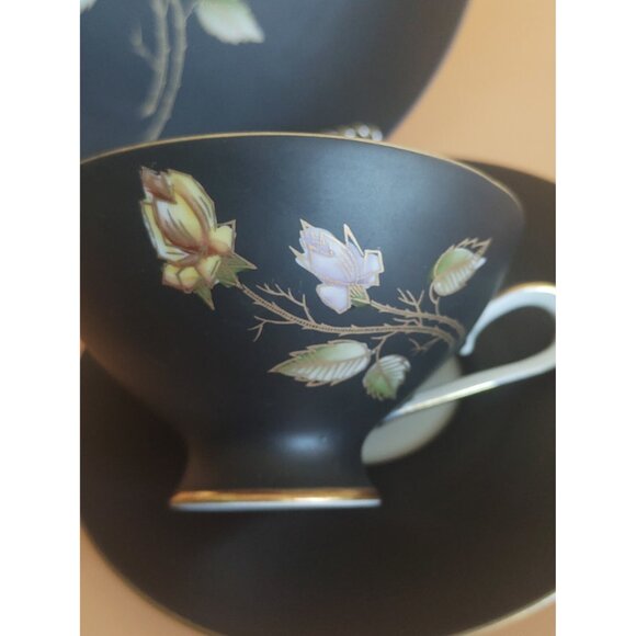 Royal Porzellan Bavaria KPM Trio Set Cup, Saucer and Breakfast Plate Black Matte - Picture 2 of 16